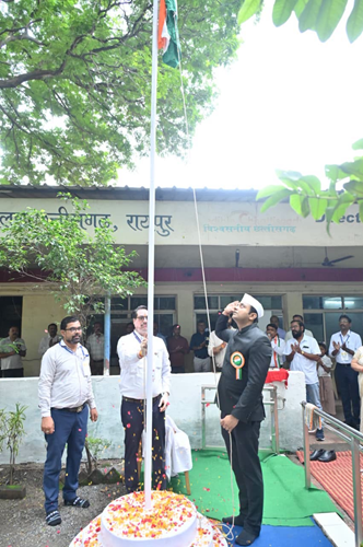 Hoisting of tricolor at DPR, Chhattisgarh